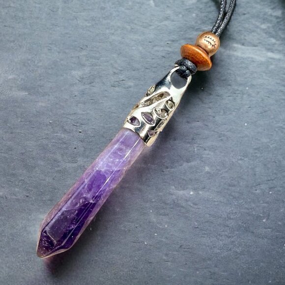 Artisan Jewelry - Amethyst Crystal Point Necklace | Handmade